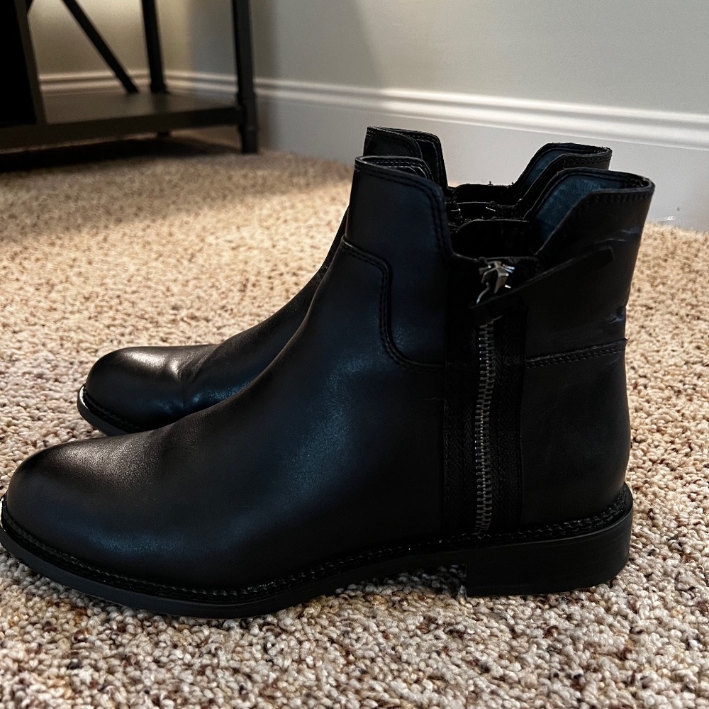 Franco Sarto Booties, Black, 9.5, Leather